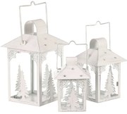 Fém lámpás szett Fák 3 db, fehér