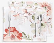 Goldea pamut reggeliző alátét deluxe - akvarell virágok - 2db 30 x 40 cm
