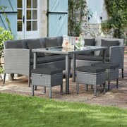 ALTEA Kerti rattan sarokgarnitúra - Szürke