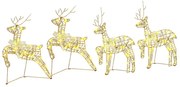 LED rénszarvasok 80 LED-del 4 pcs Arany PET