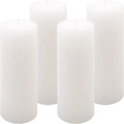 Rusztikus gyertya készlet  20 cm Ø 7,5 cm 4 db fehér
