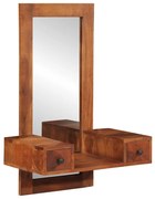 fali tükör fiókokkal 60x33x90 cm tömör fa akácfa