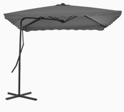 antracitszürke kültéri napernyő acélrúddal 250 x 250 cm