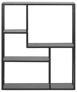 Fekete fali könyvespolc kőrisfa dekorral 75x91 cm Seaford – Actona
