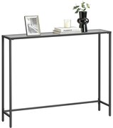 Konzolasztal edzett üveglappal, fekete 100x20x80cm