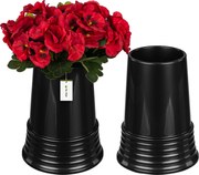 2x Flakon váza Grafit temetői mécses kúp 24x18,5cm sír kompozíció