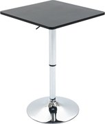 HOMCOM Magasságban Állítható Bárasztal Forgatható Asztallappal, Csúszásmentes Konyhai Asztal Nappalihoz, Étkezőhöz, Fekete, 60 x 60 x 69-93 cm | Aosom