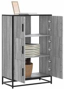 Highboard szürke sonoma 68x35x106,5 cm gépelt fa és fém