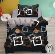 Pamut ágynemű NOTRIS fekete Ágyneműhuzat mérete: 70 x 90 cm | 140 x 200 cm