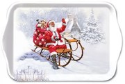 Karácsonyi műanyag kistálca Santa On Sledge