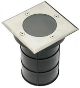 Lámpa Kerti lámpatest ALFA-K, négyzet, GU10 (max. 50W), IP67, AC220-240V, 50/60Hz, (13x11cm) inox