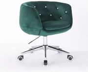 HR333K Sötétzöld velur modern szék krómozott lábbal