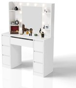 Juskys Malia toalettasztal LED világítással - fehér