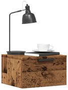 2 db antik fa színű falra szerelhető éjjeliszekrény 34x30x20 cm