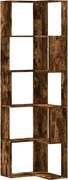 vidaXL 5 szintes füstös tölgy szerelt fa sarok könyvespolc 50x50x179cm