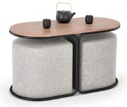 Pampa dohányzóasztal, dió / szürke