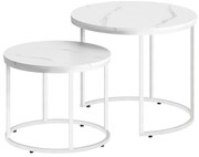 MARLON konferenciaasztal szett 2 db, fehér márvány dekorációval