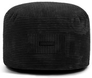 Fekete kordbársony puff Om 60 – SLOWDOWN