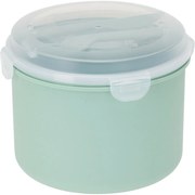 EH Ebéddoboz, dresszinges tégely és evőeszközök, zöld