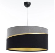 Csillár zsinóron SWING 1xE27/60W/230V fekete/szürke/arany