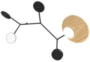Nástěnná lampa Ballon 5 B, více variant - TUNTO Model: černý rám a krycí část, panel dubová překližka