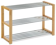 Cipőtartó 3 szintes, natúr, 80 x 30 x 50 cm, 3 emelet