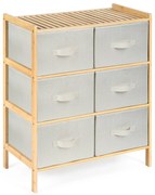 G21 Bambusz polc kosarakkal, 3 polc, bézs, 3 emelet