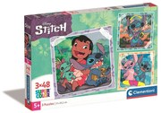 Disney Lilo és Stitch, A csillagkutya Playing the Guitar 3x48 db-os puzzle Clementoni