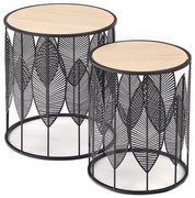 KÉSZLET 2x Kávésasztal FOLLA átm. 33/40 cm fekete