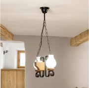 Brilagi - Csillár láncon QUEEN 2xE14/40W/230V bükkfa