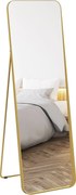 HOMCOM Teljes Testsík Tükör 160 x 50 cm Fokozatos Álló Tükör Fém Kerettel és Törésbiztos Üveggel, Padlótükör Állónak, Dőlésen, Nappaliba, Hálószobába,