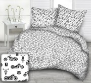 Motocros gyerek pamut ágyneműhuzat TiaHome - 1x párna 65x45cm, 1x paplan 130x90cm