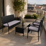 Avenberg PARIS 4-részes kerti bútor szett - fekete