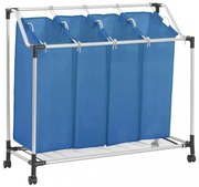 kék acél szennyesszortírozó 4 zsákkal