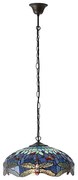 Endon 64080 - Láncra akasztott Tiffany DRAGONFLY csillár, 3xE27/60W/230V, átmérő 41 cm