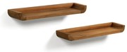 Natúr színű teakfa polc készlet 2 db-os 50 cm Shamel – Kave Home