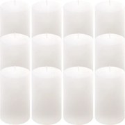 Rusztikus gyertya készlet 11,5 cm Ø 6,8 cm 12 db fehér