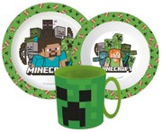 Minecraft Pixelcraft étkészlet, micro műanyag szett bögrével 390 ml