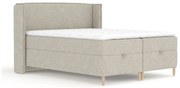 Világosszürke ágyneműtartós boxspring ágy 180x200 cm Monpelli – Maison de Rêve