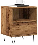 antik fa színű szerelt fa éjjeliszekrény 40 x 35 x 50 cm