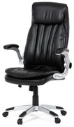 Fekete ökobőr irodai szék hintamechanikával. KA-F1218 BK