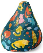 Pear babzsák macskák halacskákkal - gyerek, színes