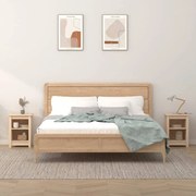 2 db tömör fenyőfa éjjeliszekrény 40 x 35 x 55 cm