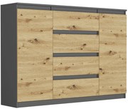 Tágas komód R-140-S4 - különböző színváltozatokban antracit mix artisan