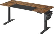 Elektromosan állítható magasságú íróasztal rusztikus barna/fekete 160x70 cm