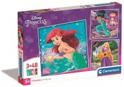 Disney Hercegnők Ariel 3x48 db-os puzzle Clementoni