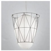 SIRU - Csillár zsinóron SEGNI 1xE27/60W/230V fekete/fehér Velencei üveg