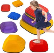 AIYAPLAY folyami kövek, 6 darabos egyensúlyozó kövek négyzet formában, egymásra rakható és csúszásmentes kövek, akár 80 kg teherbírással, lépcsőkövek