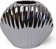Kerámia váza ezüst kagyló Shell magasság 15x18 cm hamptons stílus