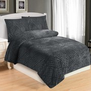 Dolce sötét szürke mikroplüss ágyneműhuzat 200x140cm+90x70cm TiaHome